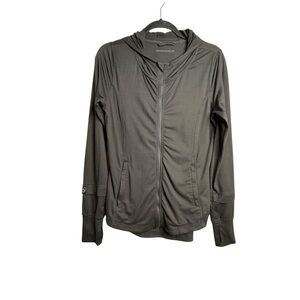 7 Diamonds Core Full-Zip Jacket Black Soft Athleisure Hood size M Women’s L23